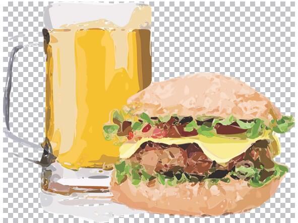 Foto de sectores en auge, cerveza y hamburguesa